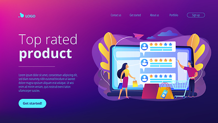 Image showing Seller reputation system concept landing page.