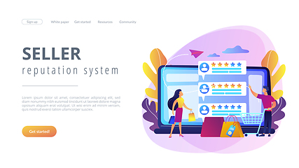 Image showing Seller reputation system concept landing page.