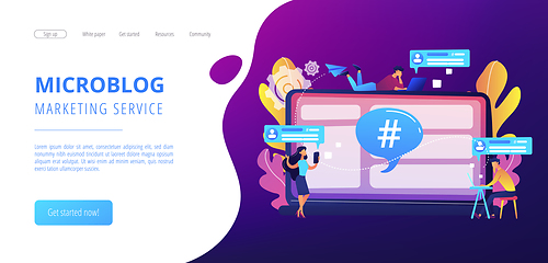 Image showing Microblog platform concept landing page.