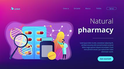 Image showing Biopharmacology products concept landing page.