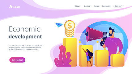 Image showing Economic development concept landing page.