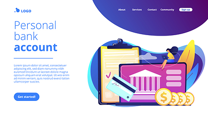 Image showing Bank account concept landing page.