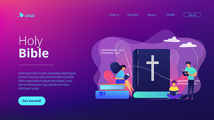 Image showing Holy bible concept landing page.