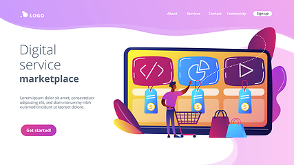 Image showing Digital service marketplace concept landing page.