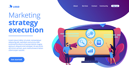 Image showing Marketing campaign management concept landing page.