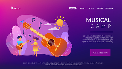 Image showing Musical camp concept landing page.