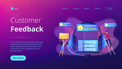 Image showing Customer feedback concept landing page.