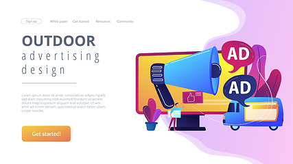 Image showing Outdoor advertising design concept landing page.