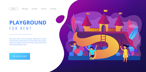 Image showing Kids playground concept landing page.