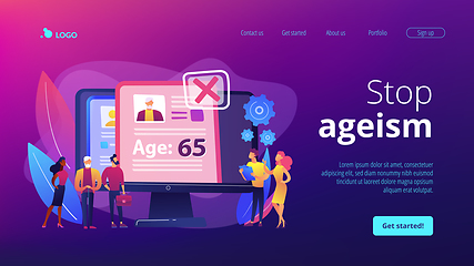 Image showing Ageism social problem concept landing page