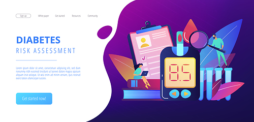 Image showing Diabetes mellitus concept landing page.