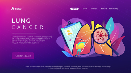 Image showing Lung cancer concept landing page.