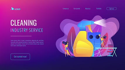 Image showing Commercial cleaning concept landing page.