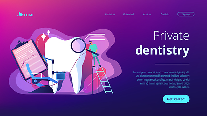 Image showing Private dentistry concept landing page.