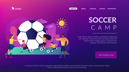 Image showing Soccer camp concept landing page.