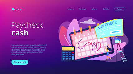 Image showing Paycheck concept landing page.