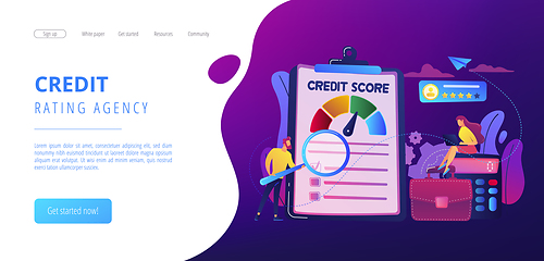 Image showing Credit rating concept landing page.