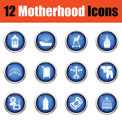 Image showing Set of motherhood icons.