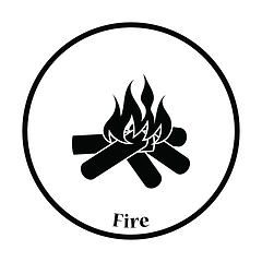 Image showing Camping fire  icon