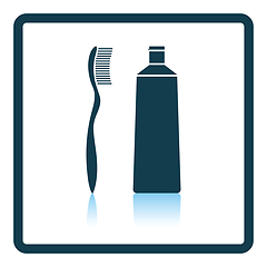 Image showing Toothpaste and brush icon