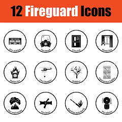 Image showing Set of fire service icons