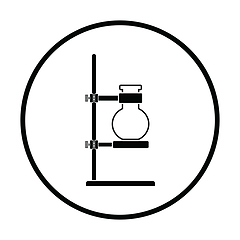 Image showing Icon of chemistry flask griped in stand