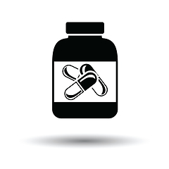 Image showing Fitness pills in container icon