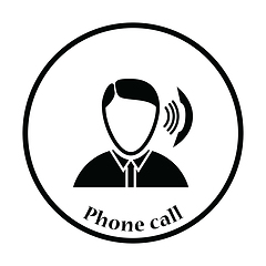 Image showing Businessman avatar making telephone call icon