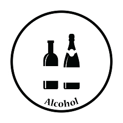 Image showing Wine and champagne bottles icon