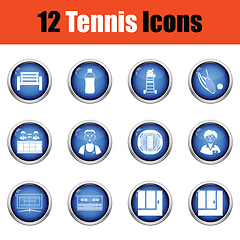 Image showing Tennis icon set. 