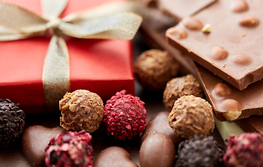 Image showing close up of handmade chocolate candies