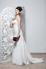 Image showing beautiful girl in wedding gown