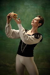 Image showing Young ballet dancer as a Snow White\'s character, modern fairytales