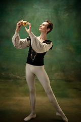 Image showing Young ballet dancer as a Snow White\'s character, modern fairytales