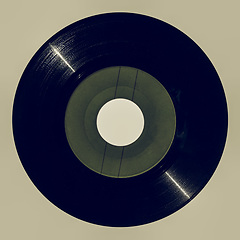 Image showing Vintage looking Green vinyl record