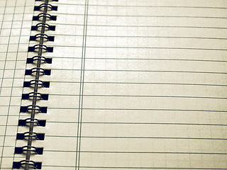 Image showing Vintage looking Blank notebook page