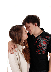 Image showing Loving young couple looking at each other