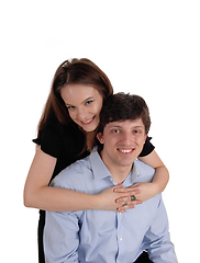 Image showing Girl hugging her handsome boyfriend