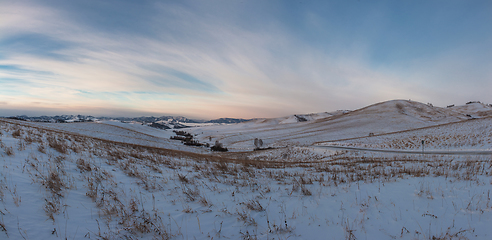 Image showing Altai mountains winte road