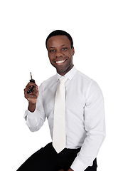 Image showing Happy African man with his car key's