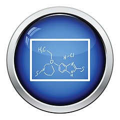 Image showing Icon of chemistry formula on classroom blackboard