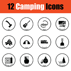 Image showing Camping icon set