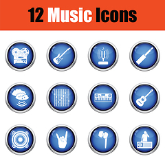 Image showing Set of musical icons. 