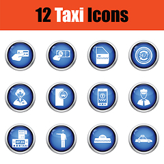 Image showing Set of twelve Taxi icons. 