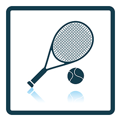 Image showing Icon of Tennis rocket and ball 