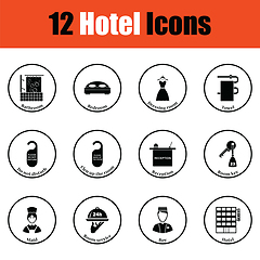 Image showing Set of twelve hotel icons