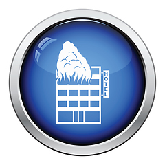 Image showing Hotel building in fire icon