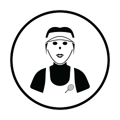 Image showing Tennis woman athlete head icon