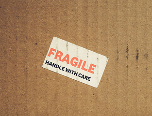 Image showing Vintage looking Fragile sign