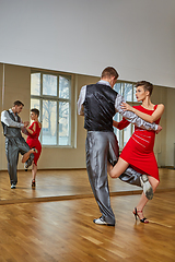 Image showing beautiful couple dancing tango